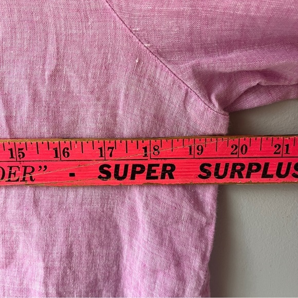 J. Jill Love Lilac Linen Tiered Tunic 3/4 Button Shirt - Picture 7 of 12